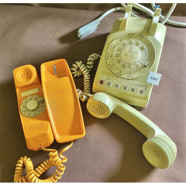 LOT OF 2 - VINTAGE ROTARY DESK TOP PHONES