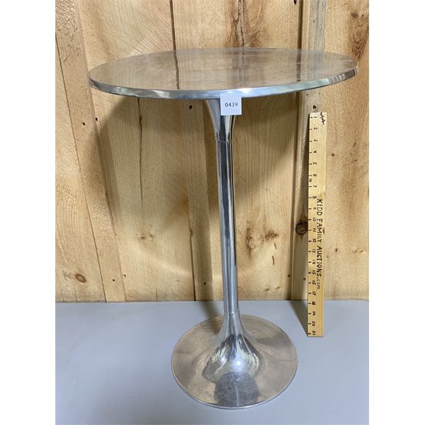 ART DECO STYLE CHROME PEDESTAL TABLE