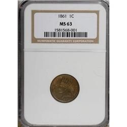 1861 1C MS63 NGC. NGC Census: (95/422). PCGS Popul
