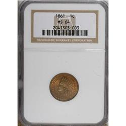 1861 1C MS64 NGC. NGC Census: (248/174). PCGS Popu