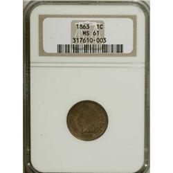 1863 1C MS61 NGC. NGC Census: (74/1296). PCGS Popu