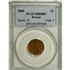 Image 1 : 1864 1C Bronze No L MS64 Red PCGS. PCGS Population