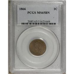 1866 1C MS65 Brown PCGS. PCGS Population (8/1). NG