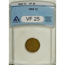 1869 1C VF25 ANACS. NGC Census: (7/312). PCGS Popu