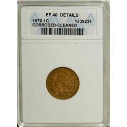 1870 1C --Cleaned, Corroded--ANACS. XF40 Details. N
