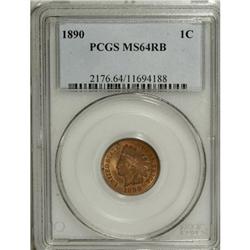 1890 1C MS64 Red and Brown PCGS. PCGS Population (