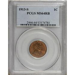 1913-S 1C MS64 Red and Brown PCGS. PCGS Population