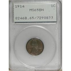 1914 1C MS65 Brown PCGS. PCGS Population (13/1). N