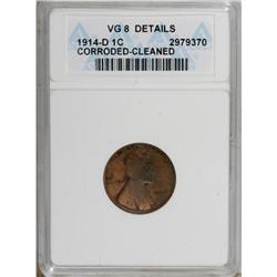 1914-D 1C --Cleaned, Corroded--ANACS. VG8 Details.