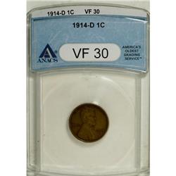 1914-D 1C VF30 ANACS. NGC Census: (104/601). PCGS