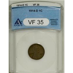 1914-D 1C VF35 ANACS. NGC Census: (90/511). PCGS P