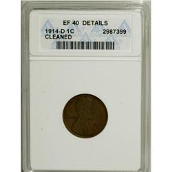 1914-D 1C --Cleaned--ANACS. XF40 Details. NGC Censu