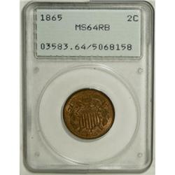 1865 2C MS64 Red and Brown PCGS. PCGS Population (