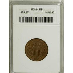 1865 2C MS64 Red and Brown ANACS. NGC Census: (292