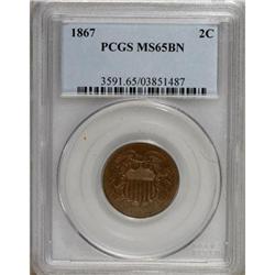 1867 2C MS65 Brown PCGS. PCGS Population (2/0). NG