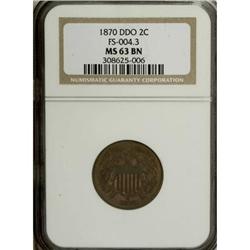 1870 2C MS63 Brown NGC. FS-004.3. NGC Census: (24/44).