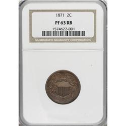 1871 2C PR63 Red and Brown NGC. NGC Census: (7/113