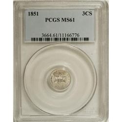 1851 3CS MS61 PCGS. PCGS Population (17/960). NGC