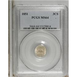1851 3CS MS64 PCGS. PCGS Population (309/257). NGC