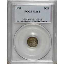 1851 3CS MS64 PCGS. PCGS Population (309/257). NGC