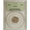 Image 1 : 1867 3CN MS65 PCGS. PCGS Population (45/11). NGC C
