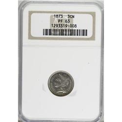 1873 3CN Closed 3 PR63 NGC. NGC Census: (34/265).