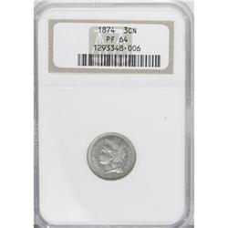 1874 3CN PR64 NGC. NGC Census: (75/122). PCGS Popu