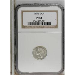 1875 3CN PR64 NGC. NGC Census: (103/74). PCGS Popu