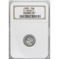 1883 3CN PR64 NGC. NGC Census: (269/805). PCGS Pop
