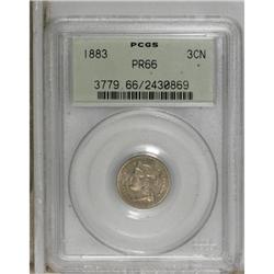 1883 3CN PR66 PCGS. PCGS Population (328/67). NGC