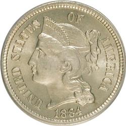 1884 3CN PR65 PCGS. PCGS Population (338/220). NGC