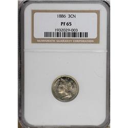 1886 3CN PR65 NGC. NGC Census: (311/211). PCGS Pop
