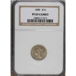 1888 3CN PR65 Cameo NGC. NGC Census: (30/50). PCGS