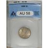 1896 5C AU58 ANACS. NGC Census: (5/209). PCGS Popu
