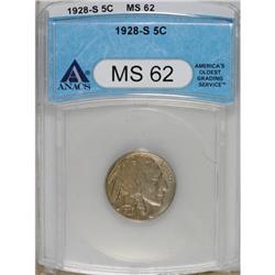 1928-S 5C MS62 ANACS. NGC Census: (79/358). PCGS P