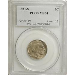 1931-S 5C MS64 PCGS. PCGS Population (1126/1537).