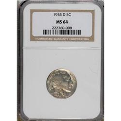 1934-D 5C MS64 NGC. NGC Census: (516/96). PCGS Pop