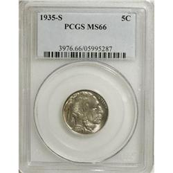 1935-S 5C MS66 PCGS. PCGS Population (321/27). NGC