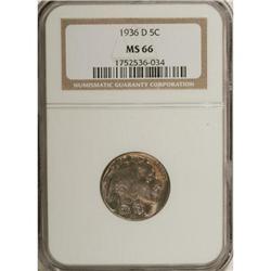 1936-D 5C MS66 NGC. NGC Census: (576/10). PCGS Pop