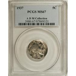 1937 5C MS67 PCGS. ADM Collection. PCGS Population