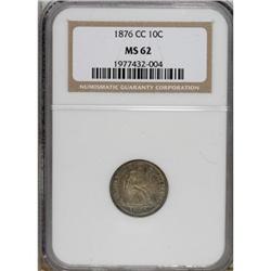 1876-CC 10C MS62 NGC. NGC Census: (26/188). PCGS P