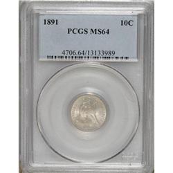 1891 10C MS64 PCGS. PCGS Population (182/137). NGC