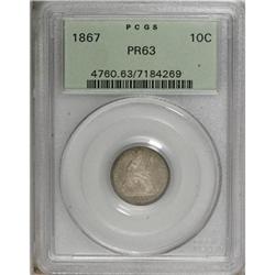 1867 10C PR63 PCGS. PCGS Population (52/53). NGC C