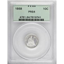1868 10C PR64 PCGS. PCGS Population (34/21). NGC C
