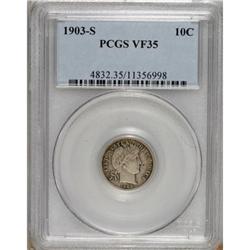 1903-S 10C VF35 PCGS. PCGS Population (7/86). NGC