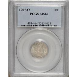1907-O 10C MS64 PCGS. PCGS Population (39/28). NGC