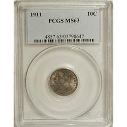 1911 10C MS63 PCGS. PCGS Population (177/390). NGC