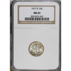 1917-S 10C MS65 NGC. NGC Census: (53/16). PCGS Pop