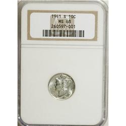 1941-S 10C MS68 Full Bands NGC. NGC Census: (12/0)