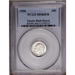1950 10C MS66 Full Bands PCGS. Ex: Omaha Bank Hoar